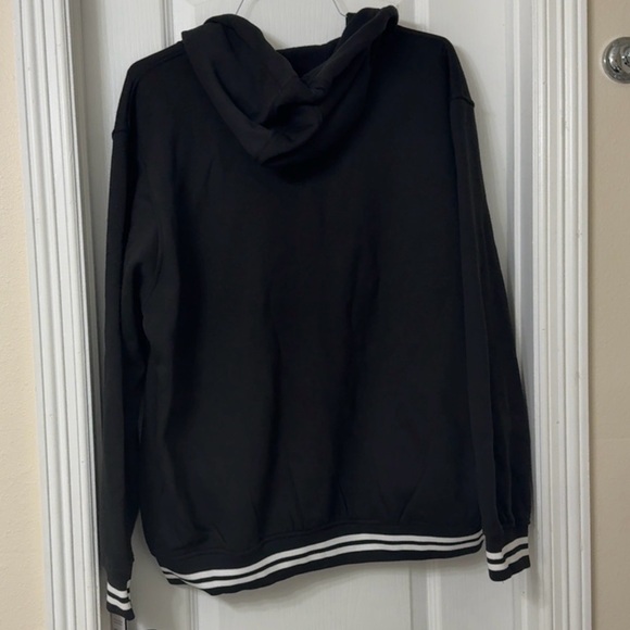 iXtreme Black Hoodie Full Zip Pockets White Stripe Trim Size XL - Picture 5 of 5